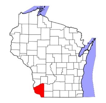 Wisconsin map grant county in red