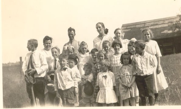 Students of Lewis Valley School near Mindora, WI