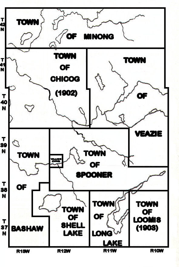 1903 Washburn Co. Township Map